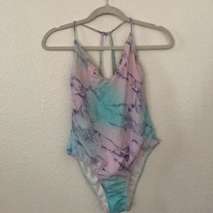 Colorful Marble One-Piece Swimsuit